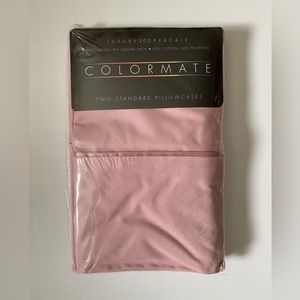 2 Vtg NIP Sears Colormate Percale Standard Pillowcases 200 TC English Rose